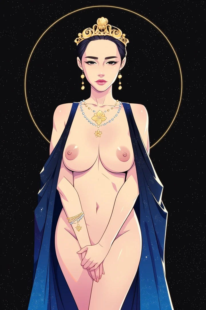 Adult futanari character illustration in an anime idiom