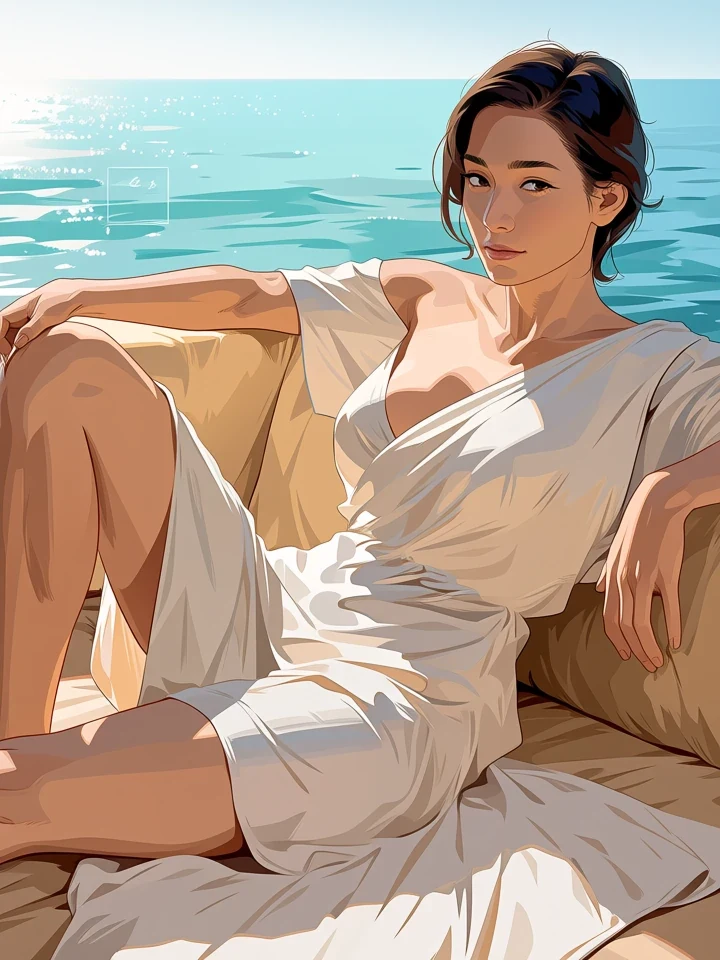 Adult female anime character with distinct styling and expression